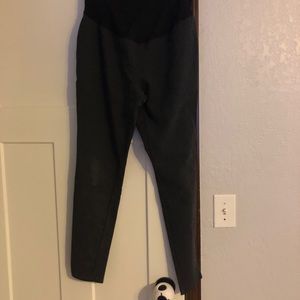 Black maternity Ponte knit pants (full panel)